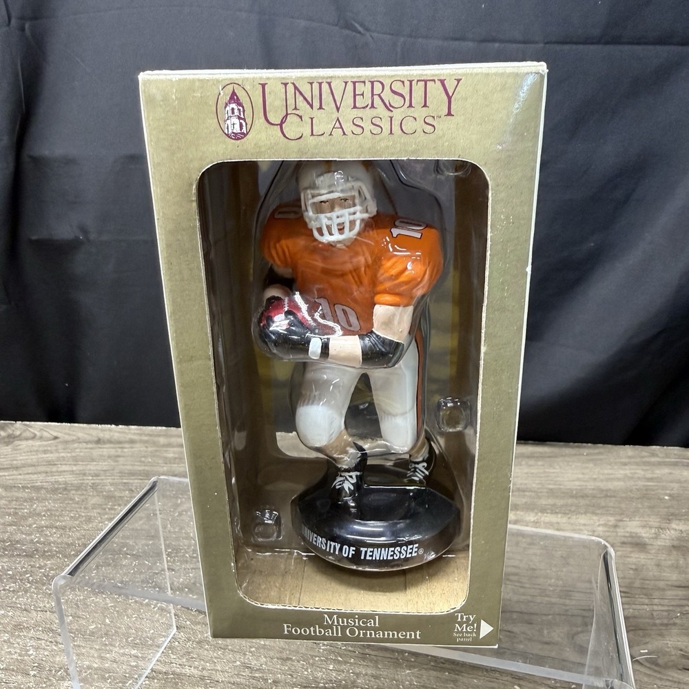 University Classics Tennessee Volunteers Musical Football Player Ornament New
